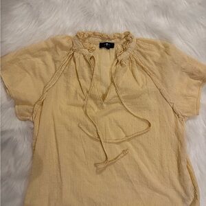 7 For All Man Kind Yellow Ruffled Women's Top